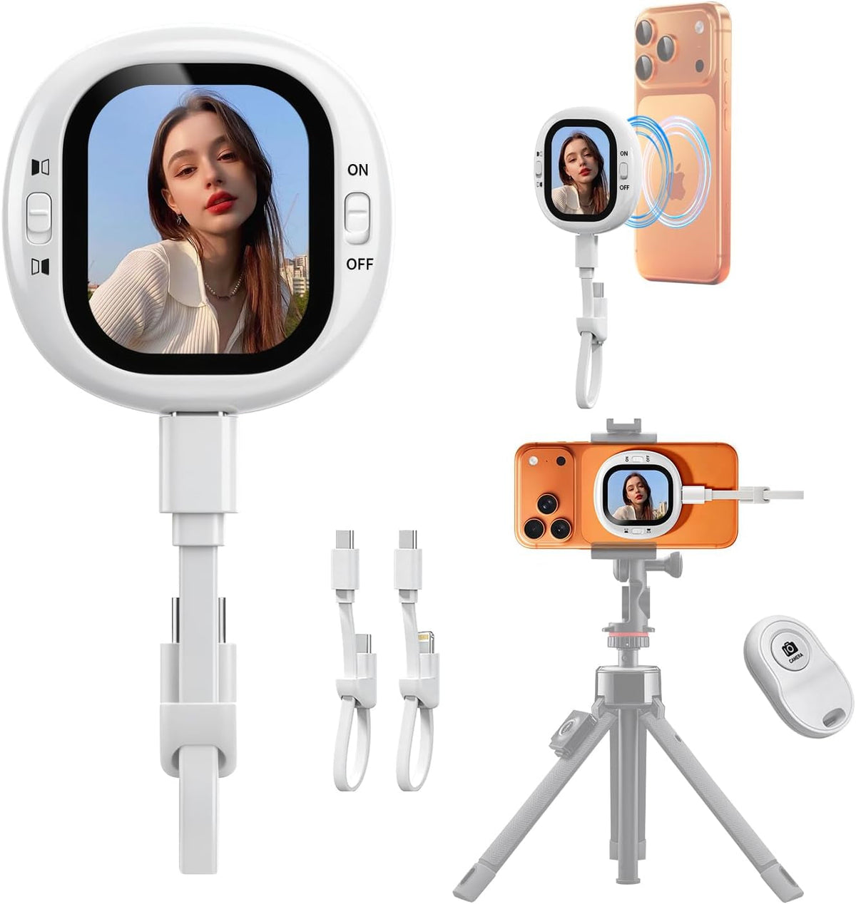 Mini Magnetic Vlog Selfie Monitor Screen iPhone with Remote
