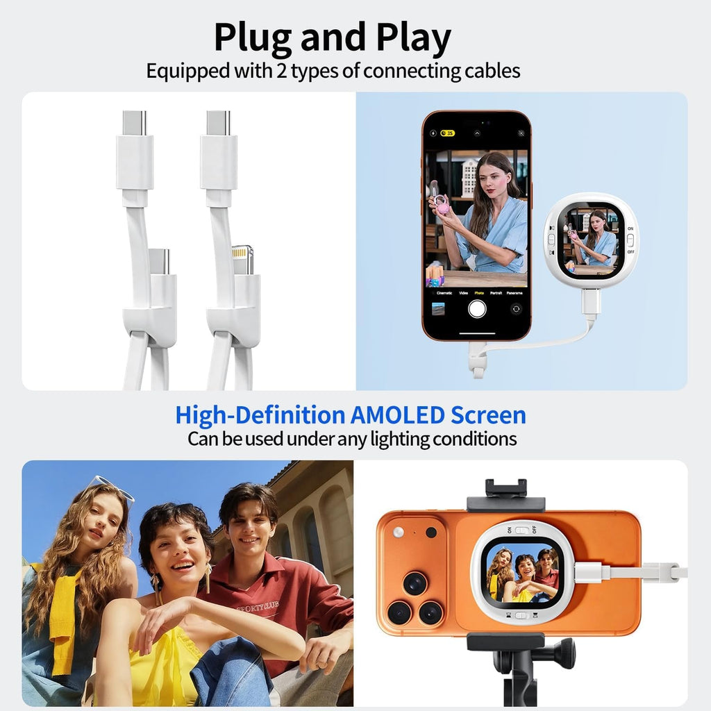 Mini Magnetic Vlog Selfie Monitor Screen iPhone with Remote