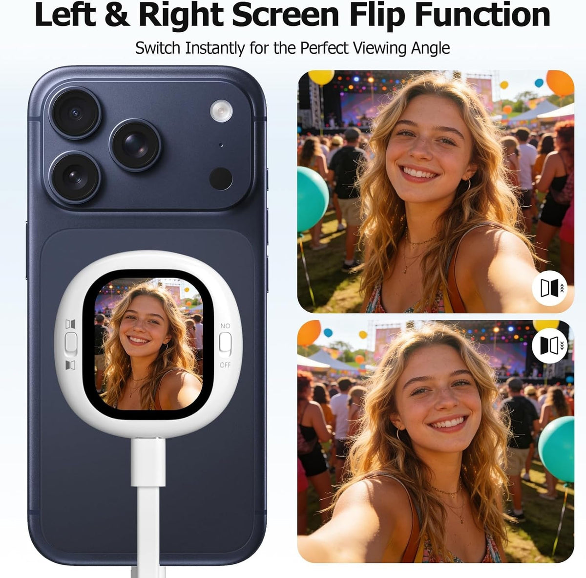 Mini Magnetic Vlog Selfie Monitor Screen iPhone with Remote