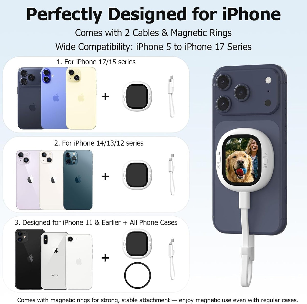 Mini Magnetic Vlog Selfie Monitor Screen iPhone with Remote