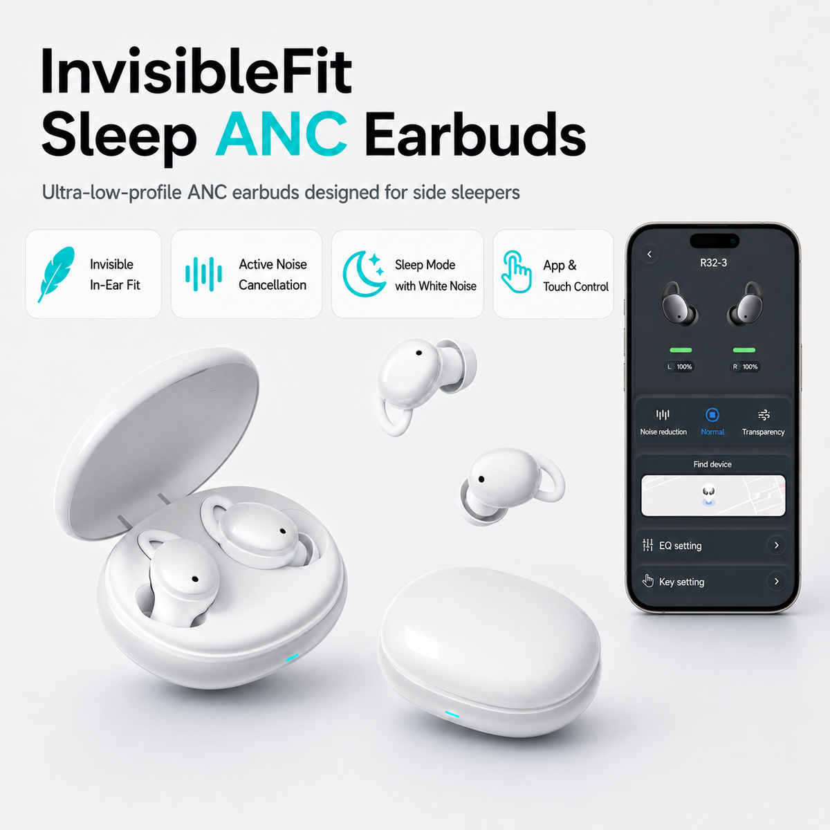 InvisibleFit Sleep ANC Earbuds
