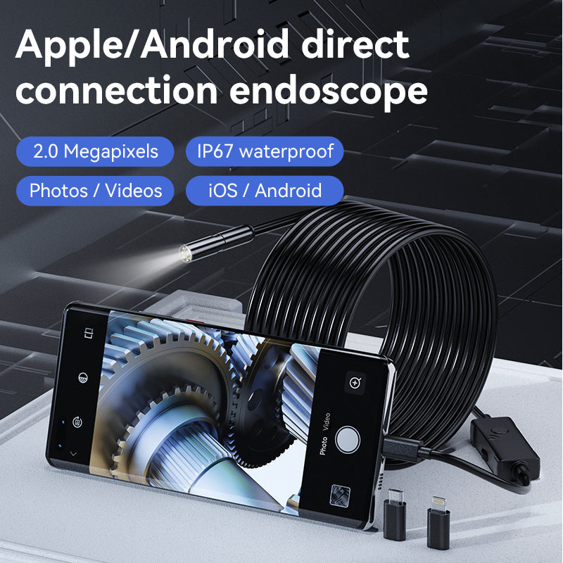 FlexScope Pro – Plug & View Inspection Cam with 5M Bendable Cable and Swappable Tool Tips