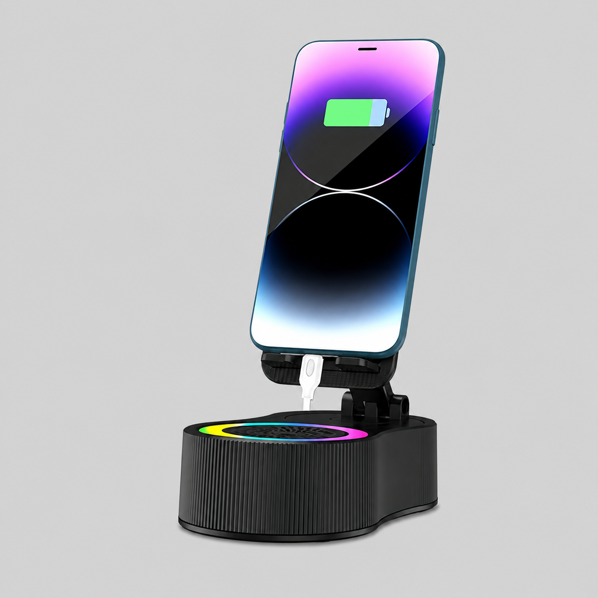 SonicDrop Dock – No-Pair Magic Speaker & Charging Stand