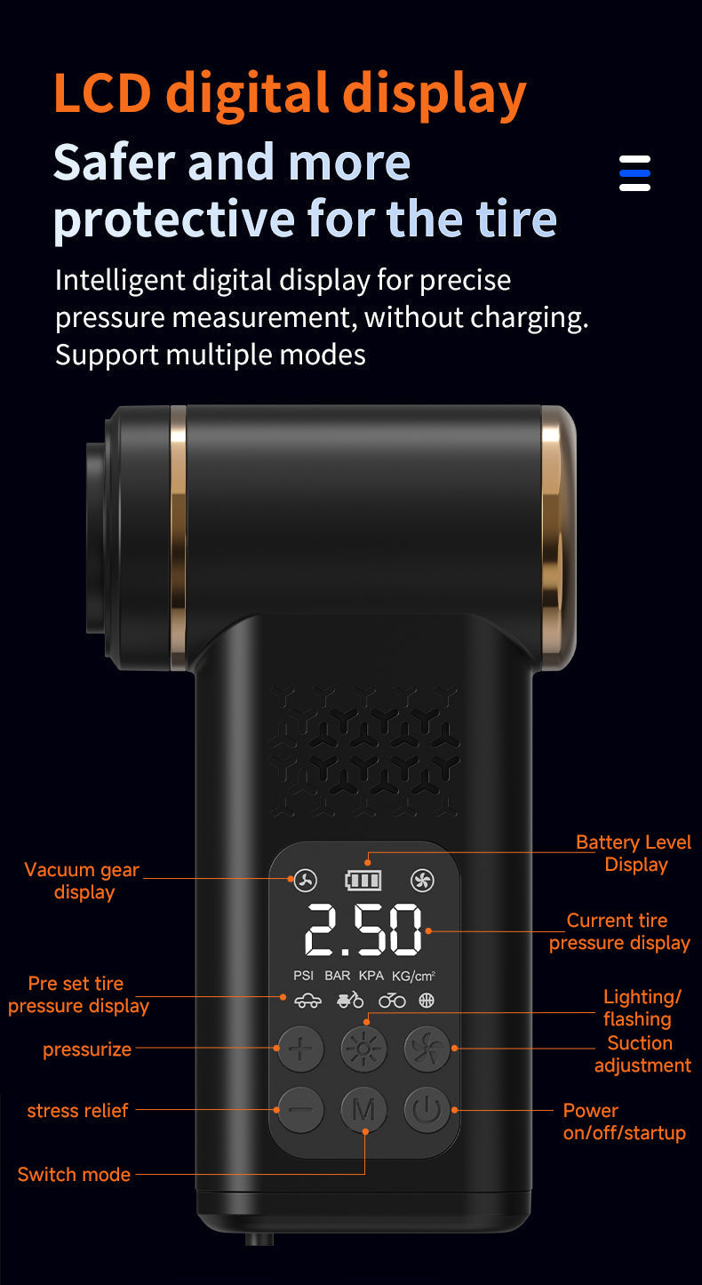 KORVA AirVac Pro 5-in-1 Cordless Car Vacuum + Tire Inflator