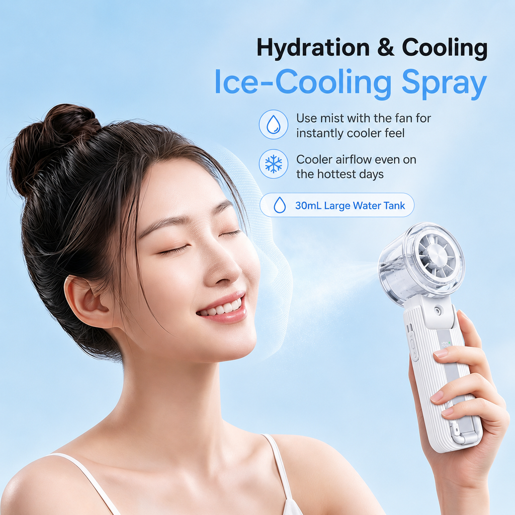 FrostBreeze 3-in-1 Cooling Mist Fan with Semiconductor Cooling Plate