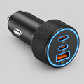 USB C Car Charger, 3-Port 67W Dual USB-C & USB-A Car Power Adapter PD/QC Fast Charging
