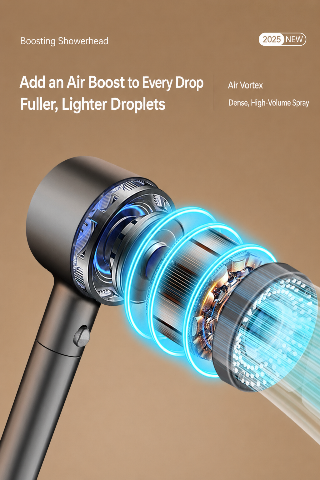 TurboFlow 5-Mode Filtered Showerhead with 5 Filter Cartridges