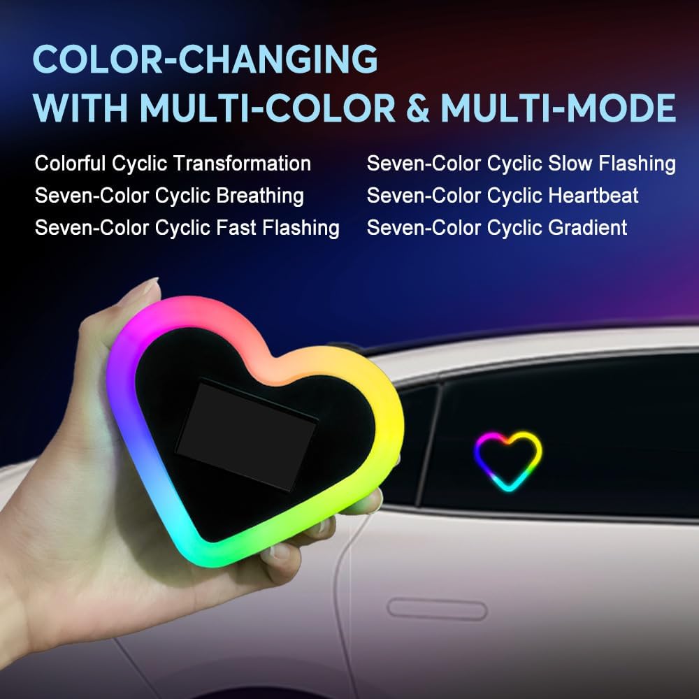 LumiHeart RGB Wireless Car Window Light With Smart Lighting