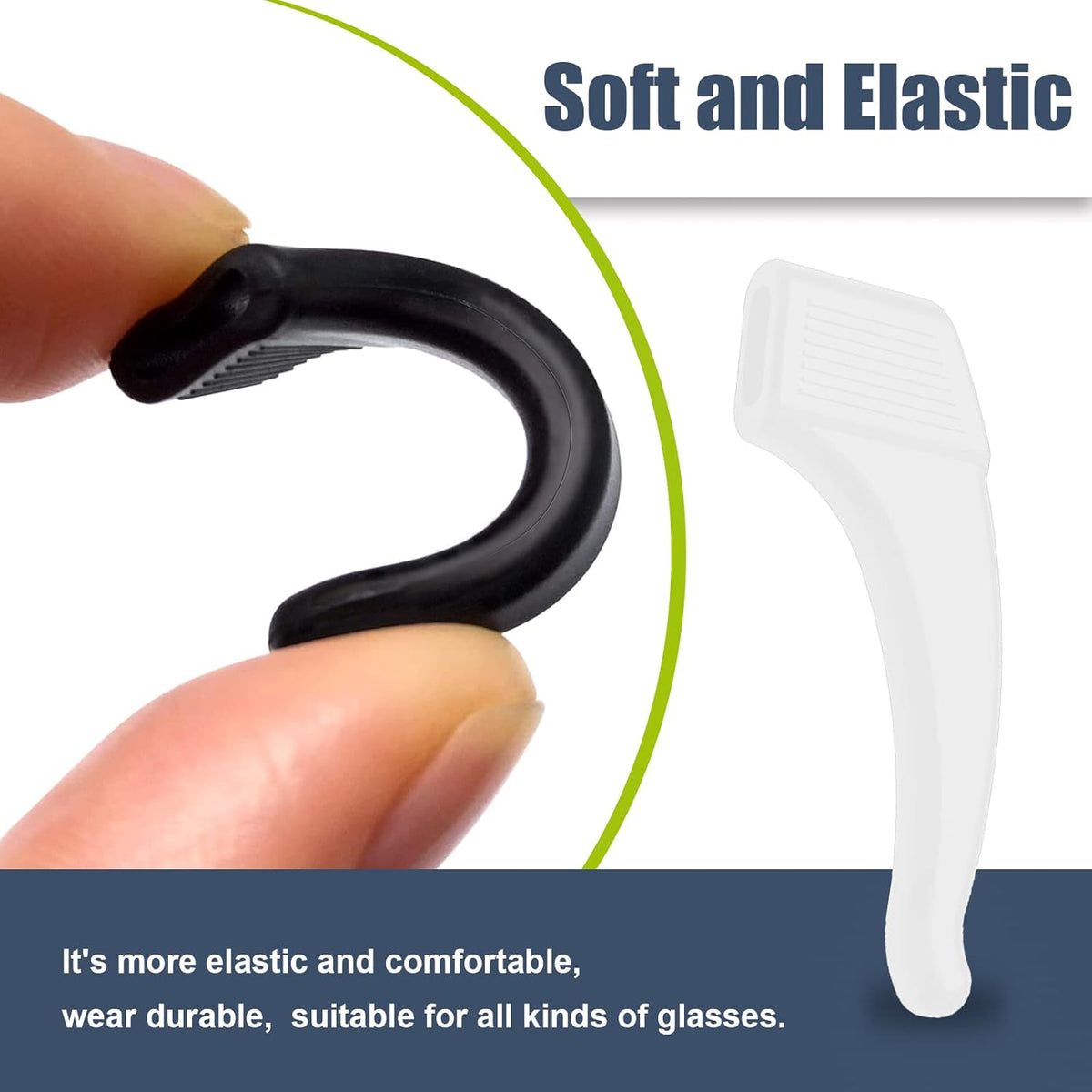 10-Pack GripLock Comfort Ear Hooks — Anti-Slip Silicone Eyeglass Grips