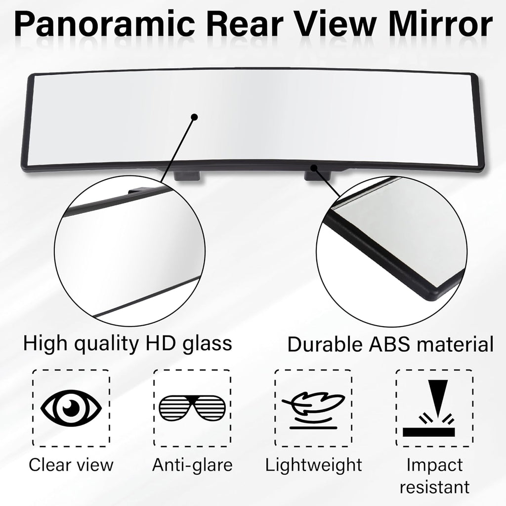 SnapView Panoramic Clip-On Rearview Mirror