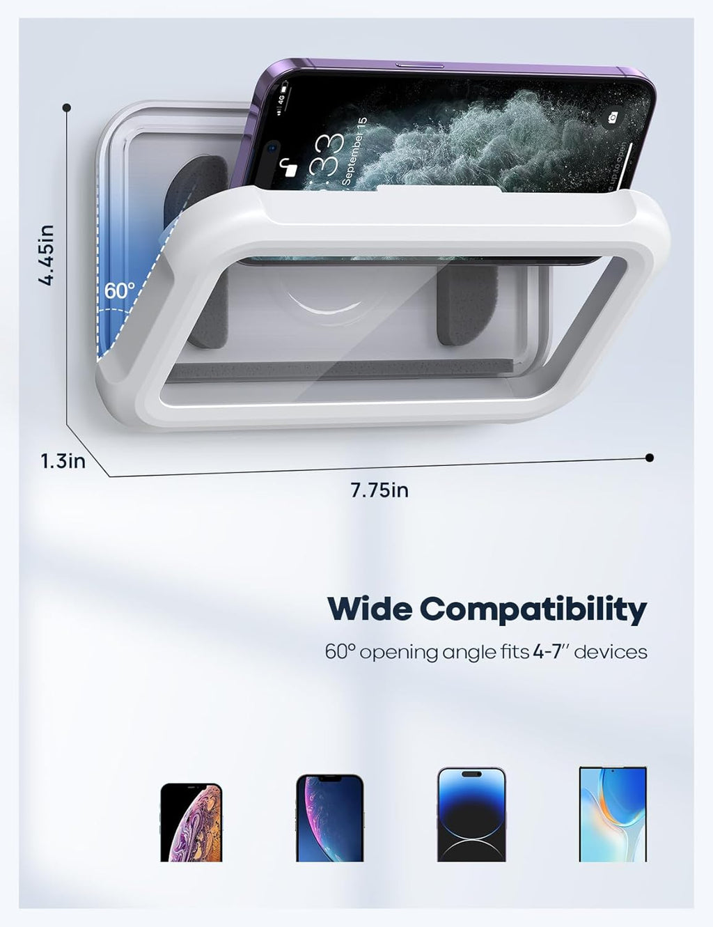 Waterproof 480° Shower Phone Holder – Wall & Bathtub Mount