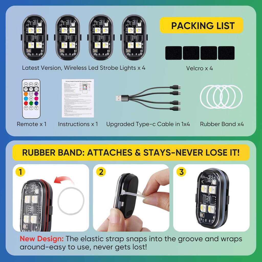 LumeX Flux – Wireless RGB LED Lights with Remote Control