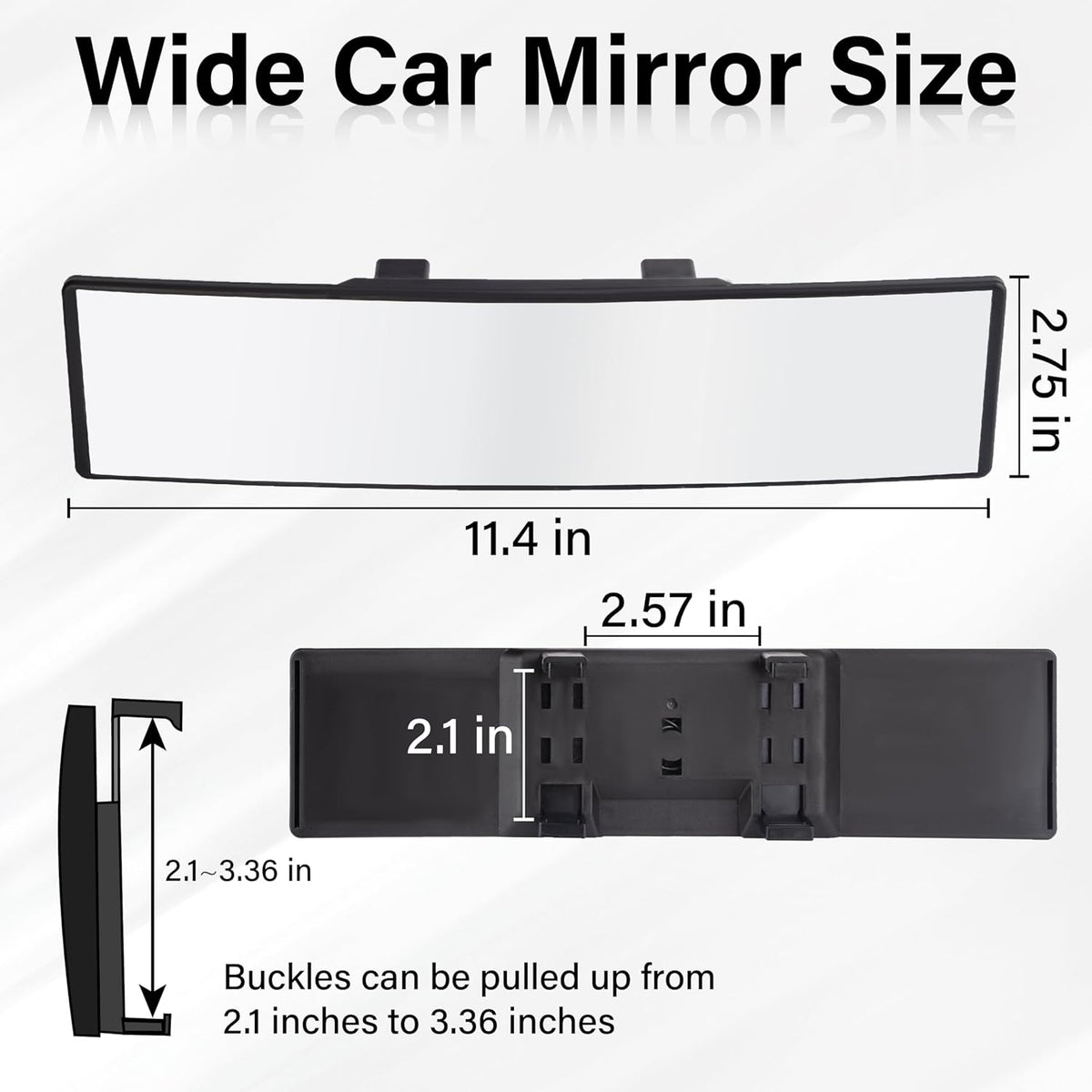 SnapView Panoramic Clip-On Rearview Mirror