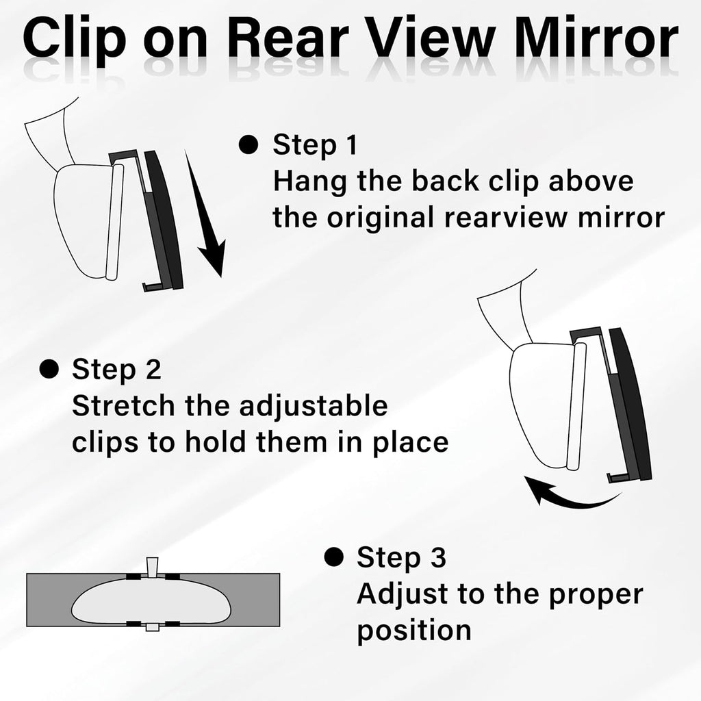 SnapView Panoramic Clip-On Rearview Mirror
