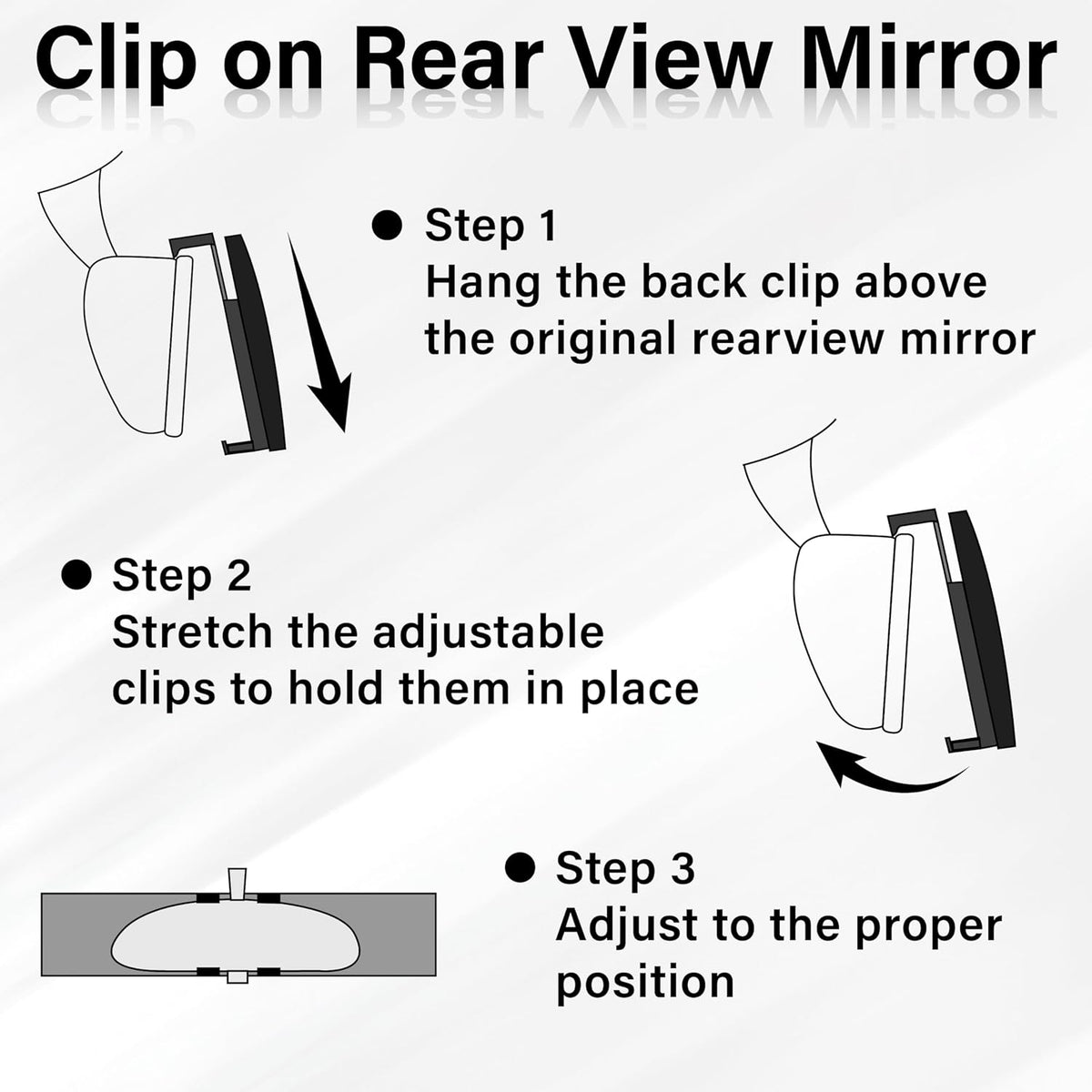 SnapView Panoramic Clip-On Rearview Mirror