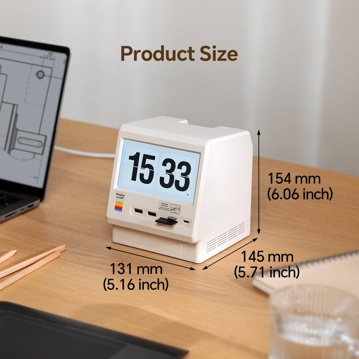 Retro Docking Station for Mac mini M4 with 5-inch Full HD Monitor and 10Gbps/80Gbps M.2 NVMe PCIe SSD Enclosure