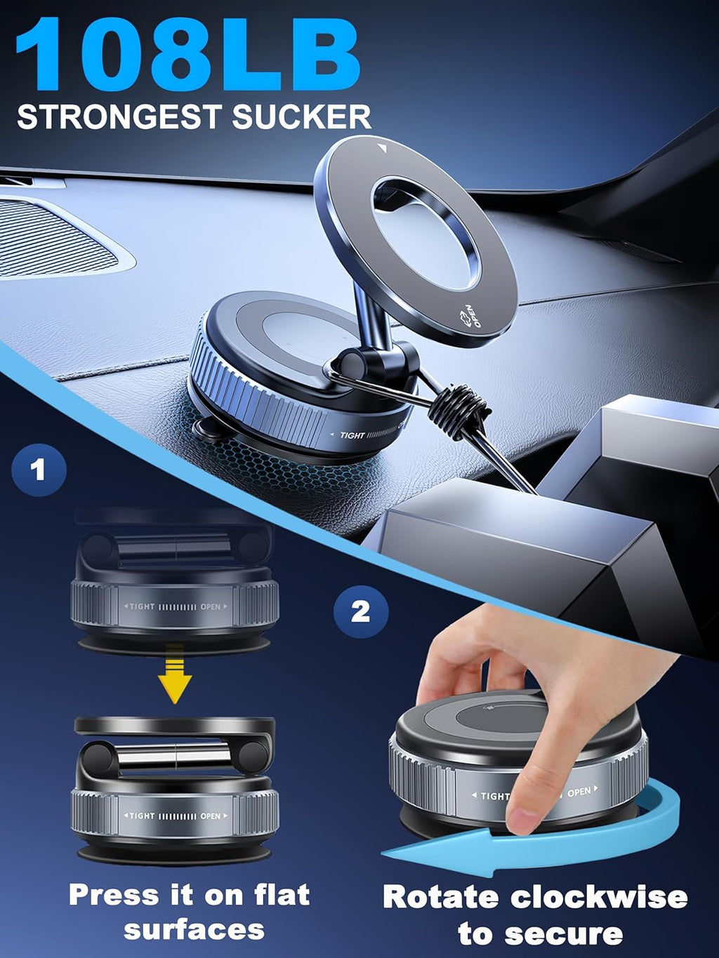 Gen 2 360° Vacuum + Nano-Gel Phone Holder