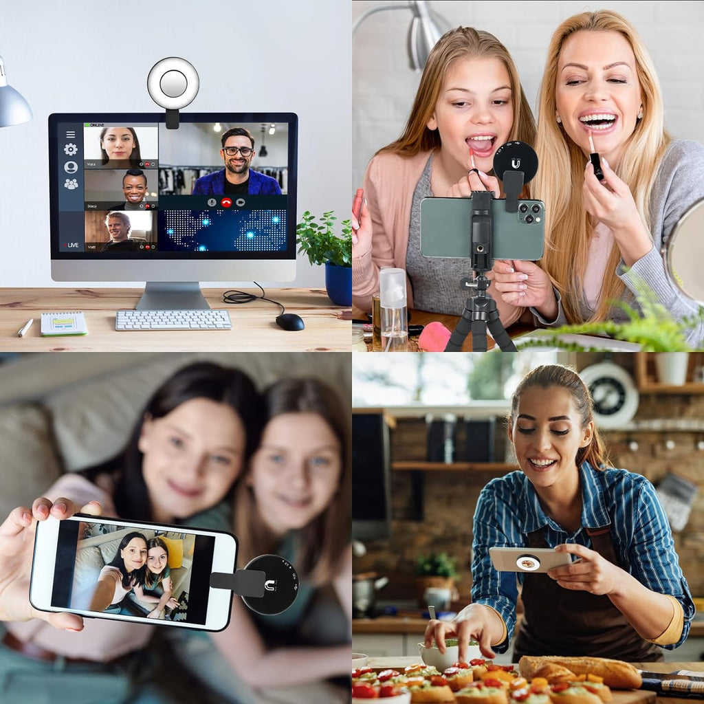 Magnetic Ring Light 4 Brightness Level for Webcam Light/Zoom Lighting/Video Conference/Selfie