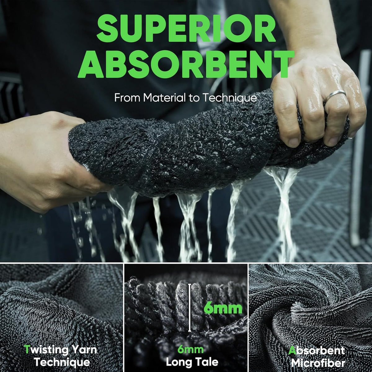 2+1 pcs MagicDry Twist-Weave Microfiber Car Towel – Streak-Free, Ultra-Absorbent, Scratch-Safe