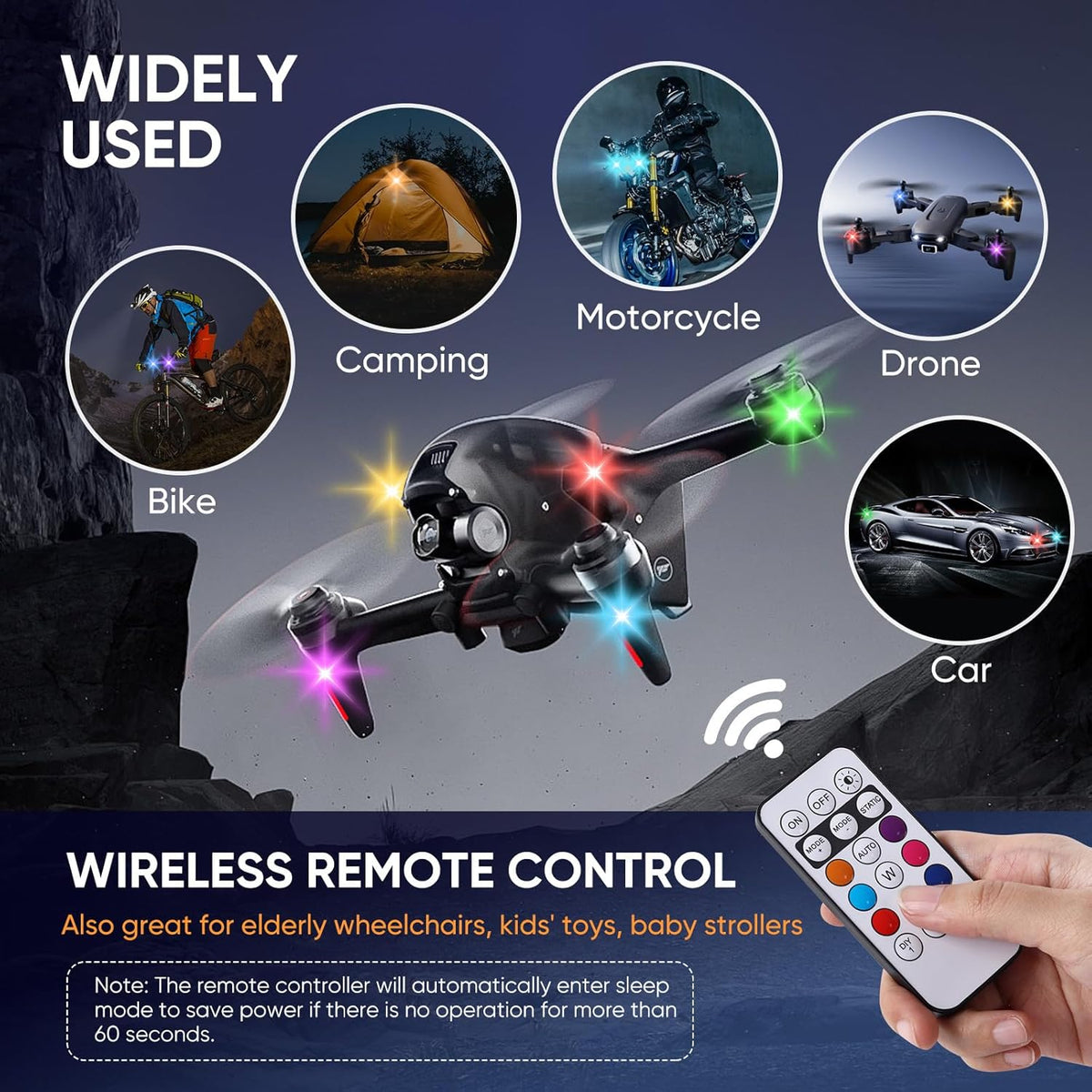 LumeX Flux – Wireless RGB LED Lights with Remote Control