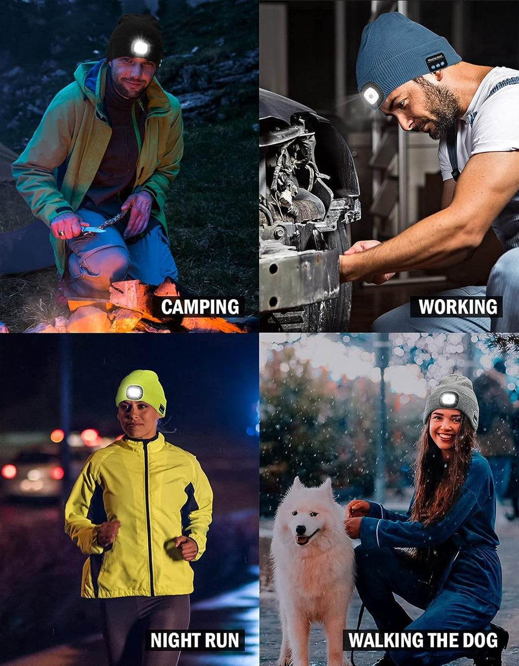 Smart Bluetooth Beanie with Headlamp