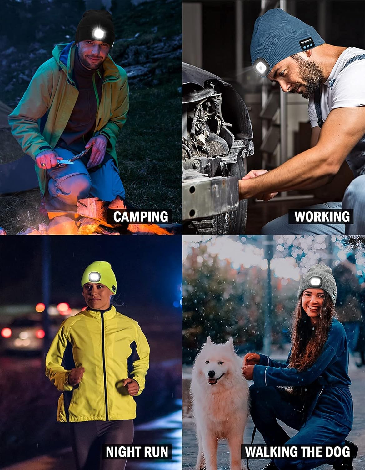 Smart Bluetooth Beanie with Headlamp
