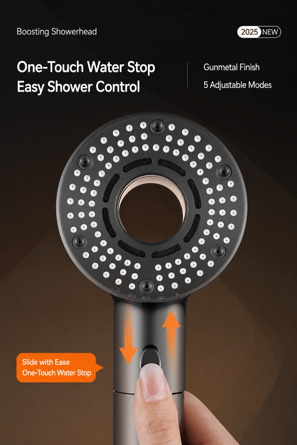 TurboFlow 5-Mode Filtered Showerhead with 5 Filter Cartridges