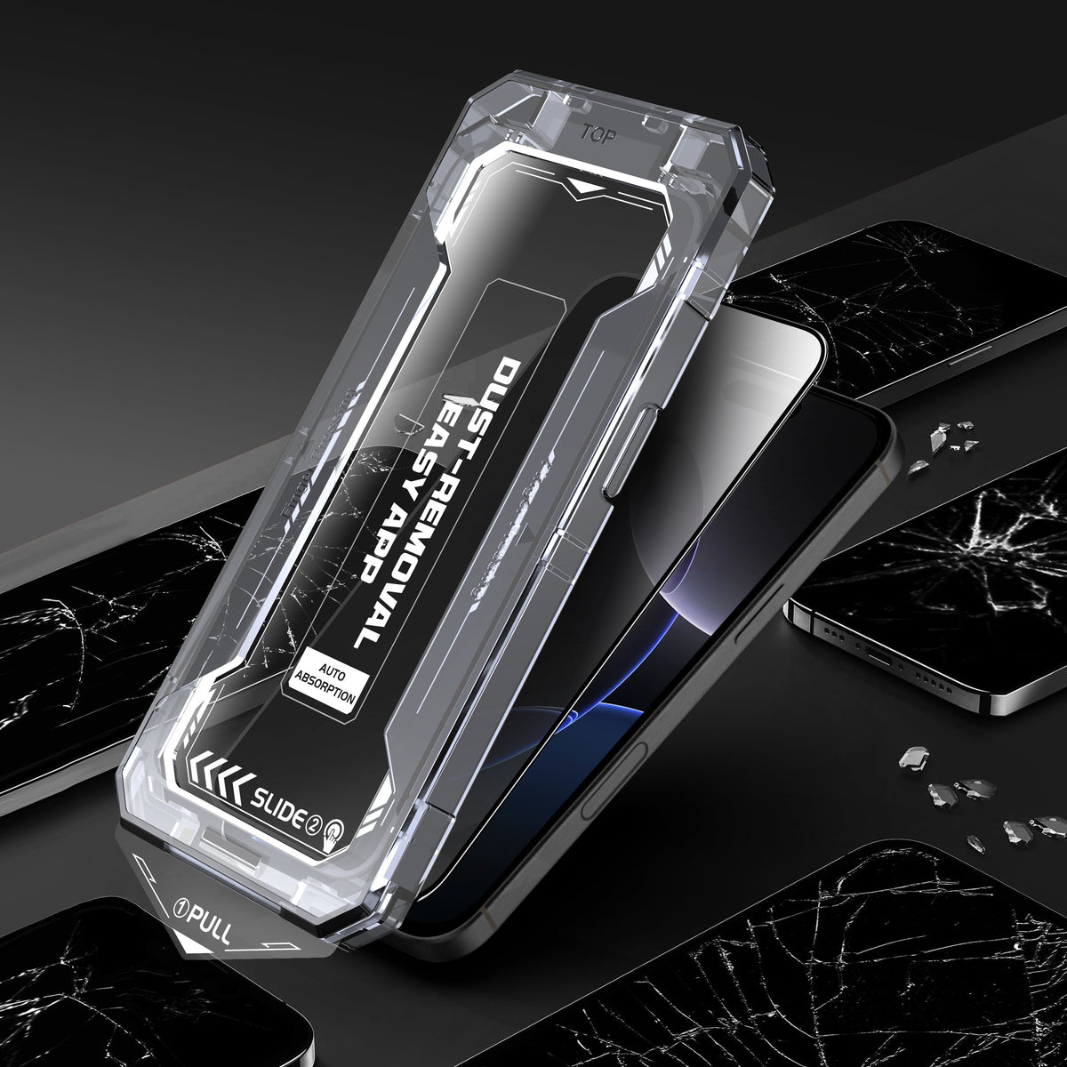 SmoothShield 2 Packs – Tempered Glass Screen Protector with Anti-Scratch Anti-Fingerprint Privacy & Auto Dust-Free Install