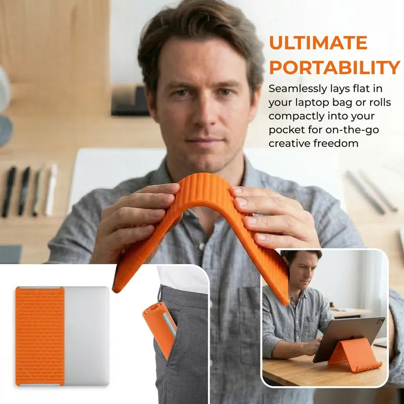 Ultra-Slim Foldable Phone Stand – Universal Adjustable Silicone Cradle for Desk & Travel