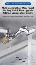 1080° Rotating Faucet Extender with Upward Facial Mist, 4 Water Modes & Built-In Filter