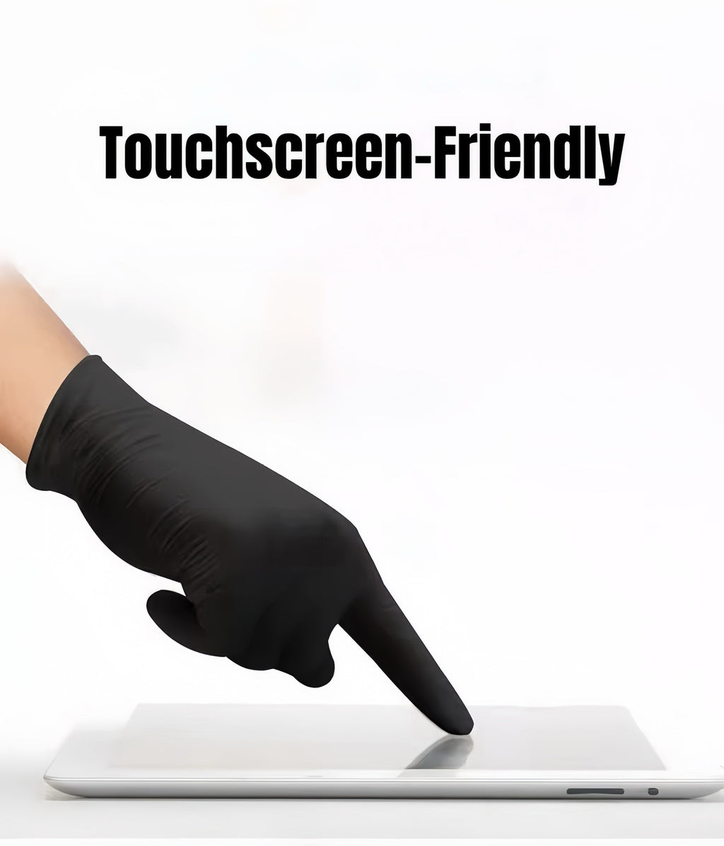 Multi-Purpose Thick Nitrile Gloves – Touchscreen-Friendly, Powder-Free & Latex-Free, Chemical-Resistant