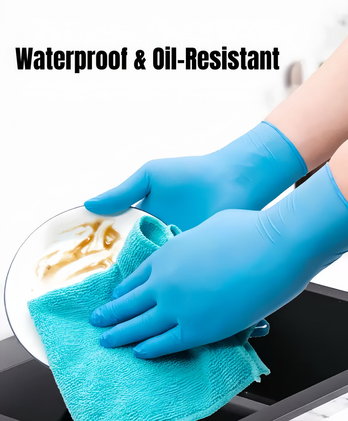Multi-Purpose Thick Nitrile Gloves – Touchscreen-Friendly, Powder-Free & Latex-Free, Chemical-Resistant