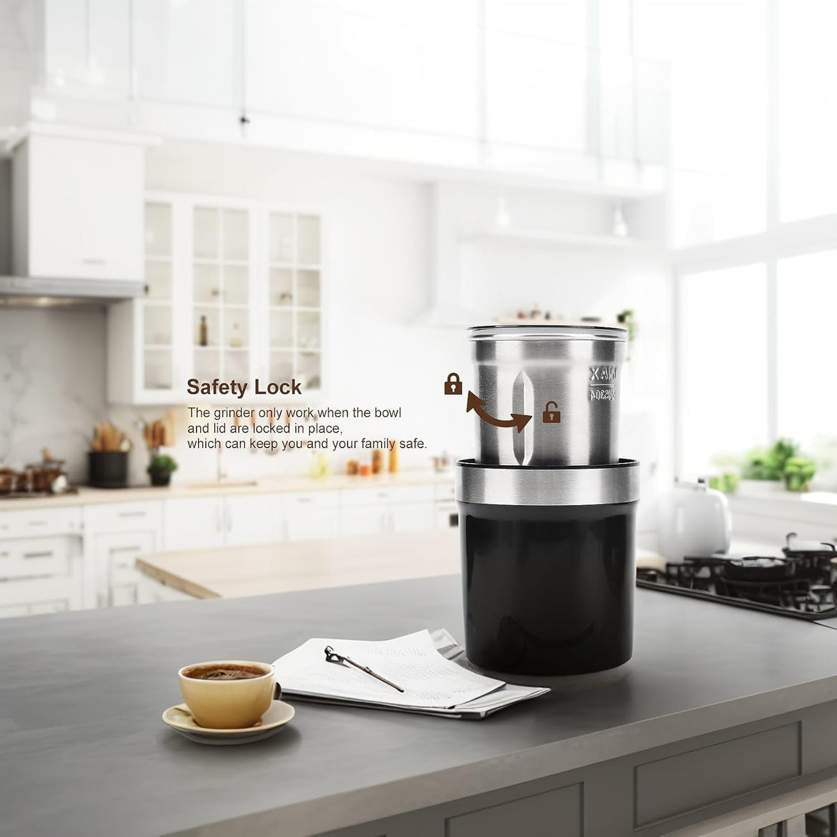 Voltix Electric Multi-Use Cup Grinder – Large Capacity Stainless Steel
