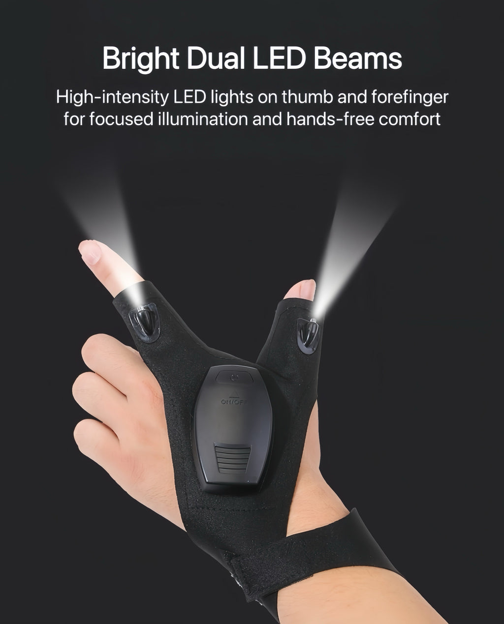 GlowGrip Pro – Waterproof Finger Flashlight Gloves