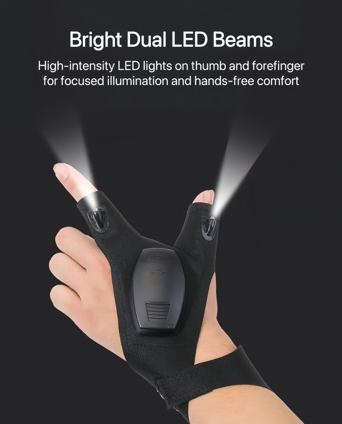GlowGrip Pro – Waterproof Finger Flashlight Gloves