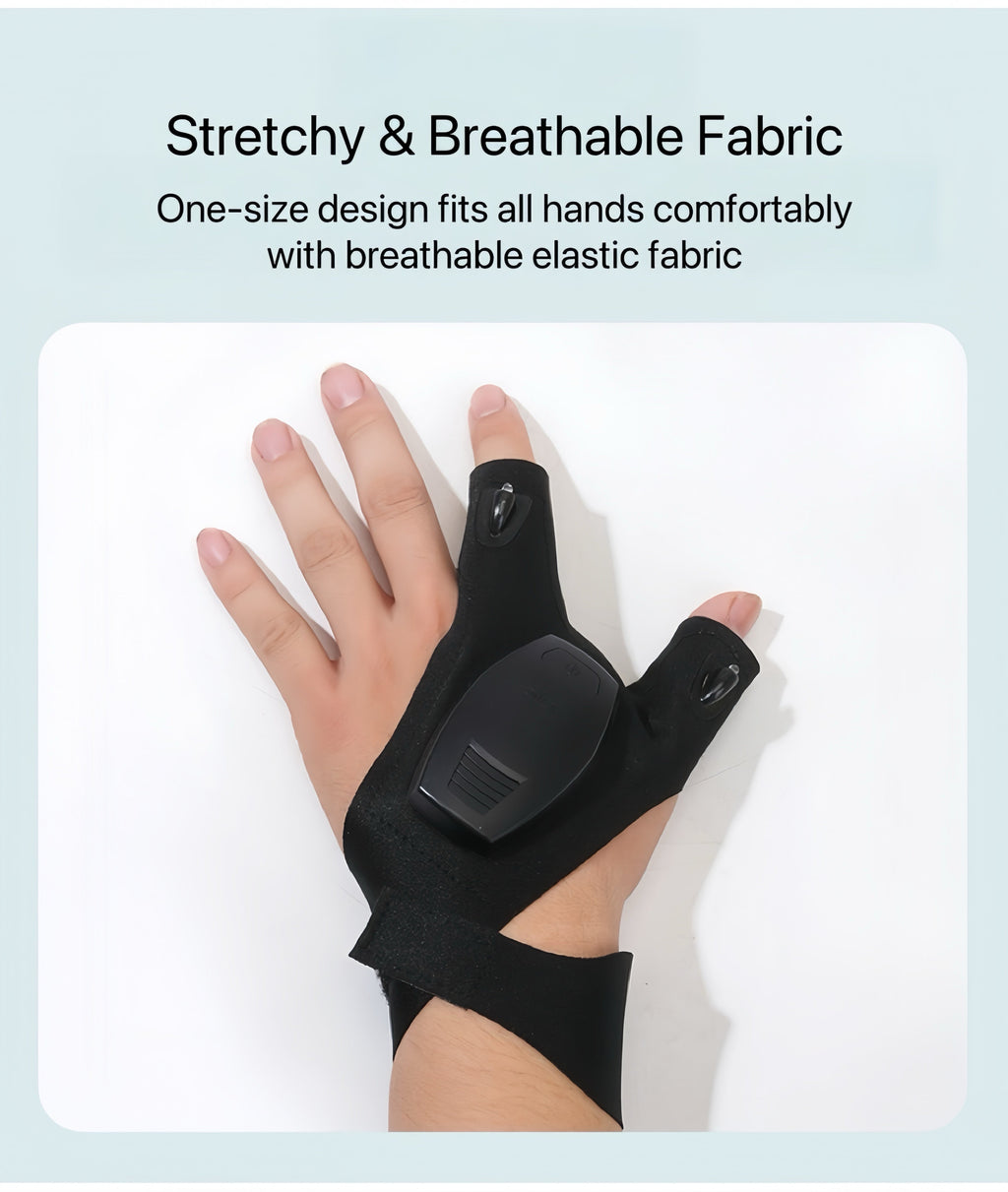 GlowGrip Pro – Waterproof Finger Flashlight Gloves