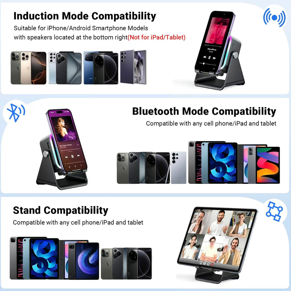 5-in-1 Induction Phone Speaker Stand