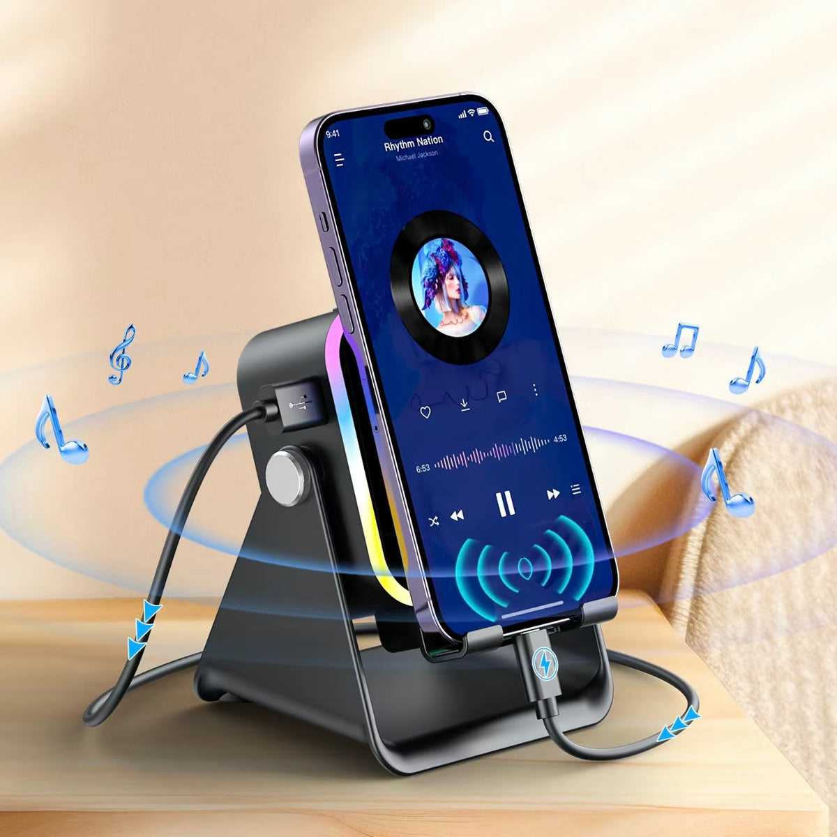 5-in-1 Induction Phone Speaker Stand